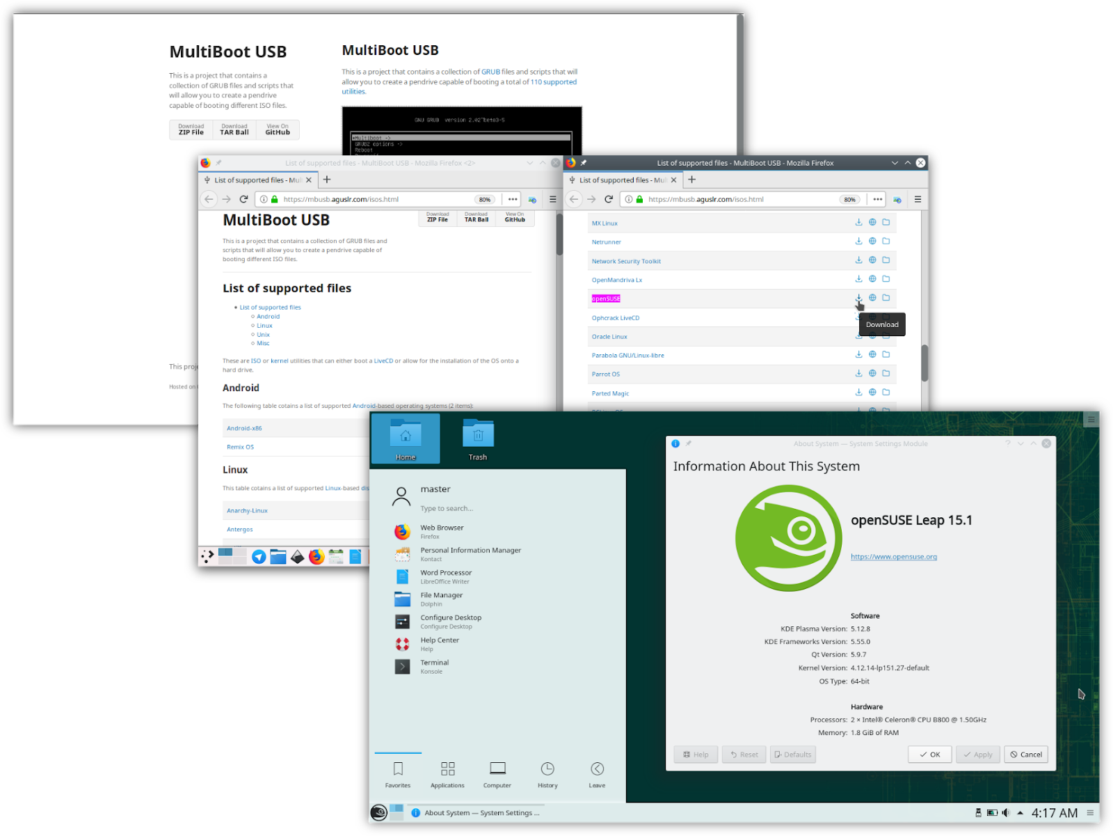 Finally, I Can Make Multiboot USB of openSUSE from Ubuntu