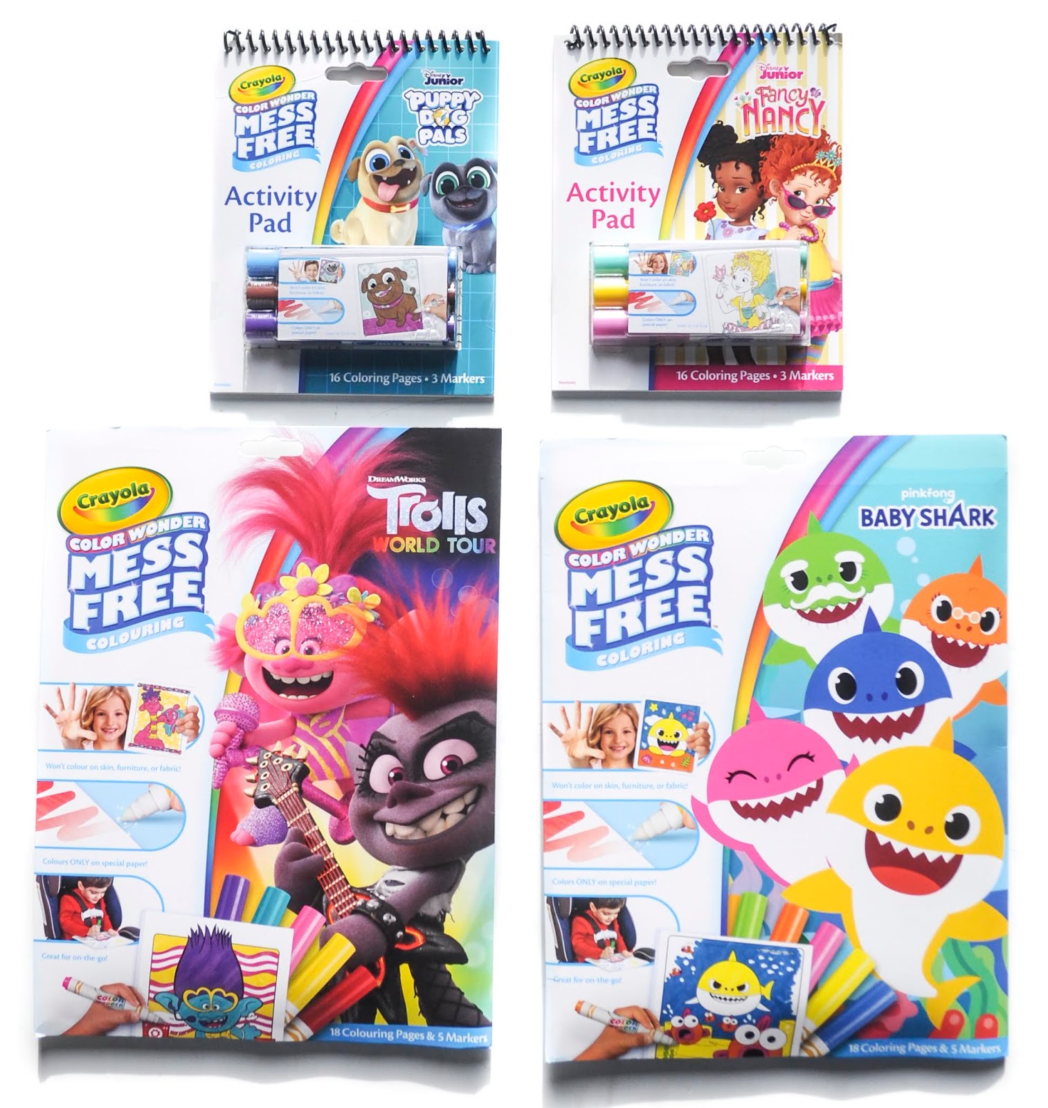 Crayola Color Wonder: Trolls World Tour, Baby Shark, Puppy Dog Pals, Fancy  Nancy