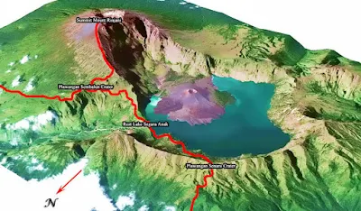 The above maps Plawangan Crater Rim Mount Rinjani