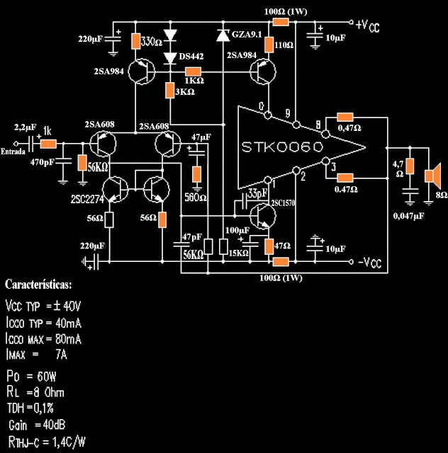 Circuit Intégré Amplificateur Audio STK0060 - Remplacement IC Darlington - Neuf - Generic