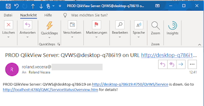 QlikView 12.50 Service Failure Alert