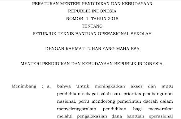 Juknis Bos (Bantuan Operasional Sekolah) 2018