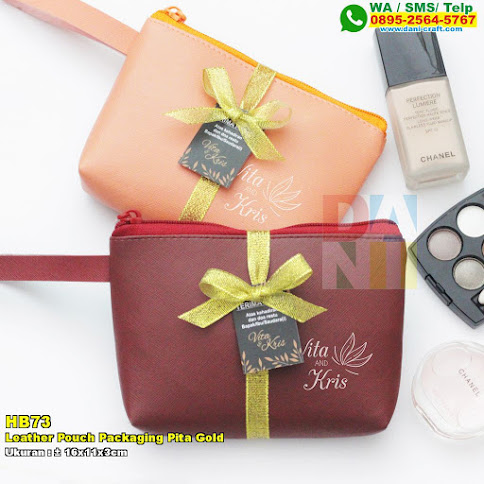Leather Pouch Packaging Pita Gold