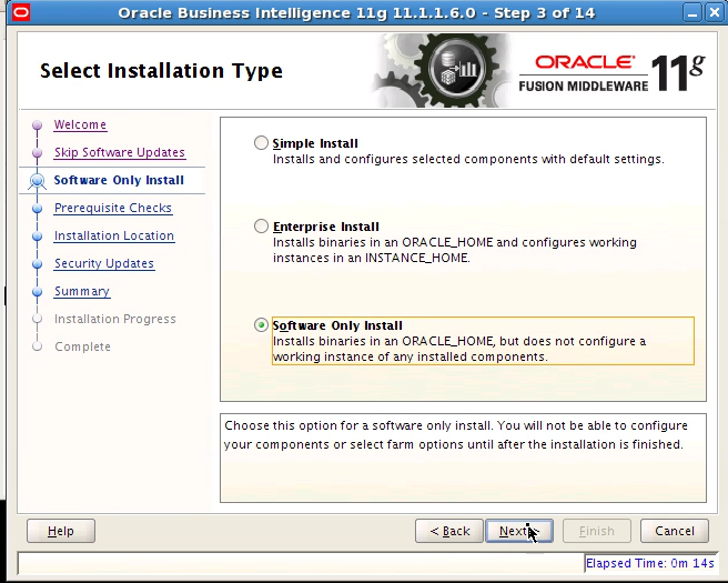 Configuration component. Oracle Business Intelligence.