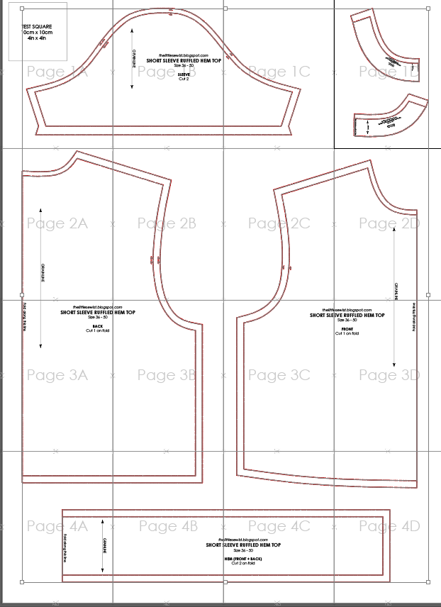 The Little Sewist: Free sewing pattern: Short sleeve ruffled hem top