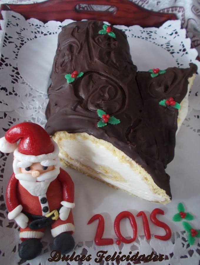 Tronco de Navidad con crema de queso