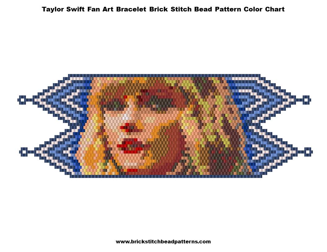 Brick Stitch Bead Patterns Journal: Free Taylor Swift Fan Art Bracelet  Brick Stitch Bead Pattern