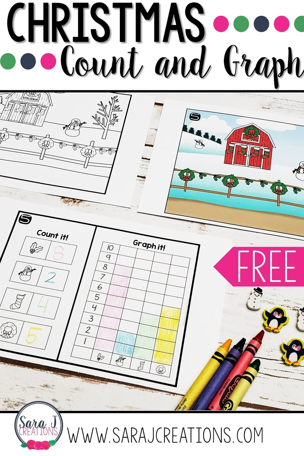 Download your FREE Christmas and winter count and graph activities. The perfect addition to your preschool or kindergarten math lesson!