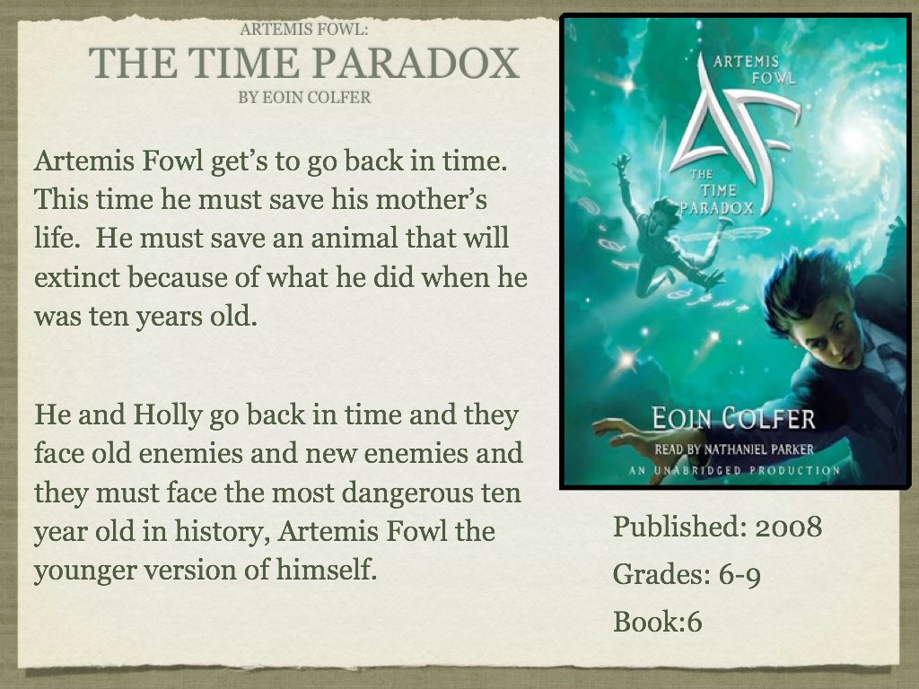 The Time Paradox: Artemis Fowl (Book 6)