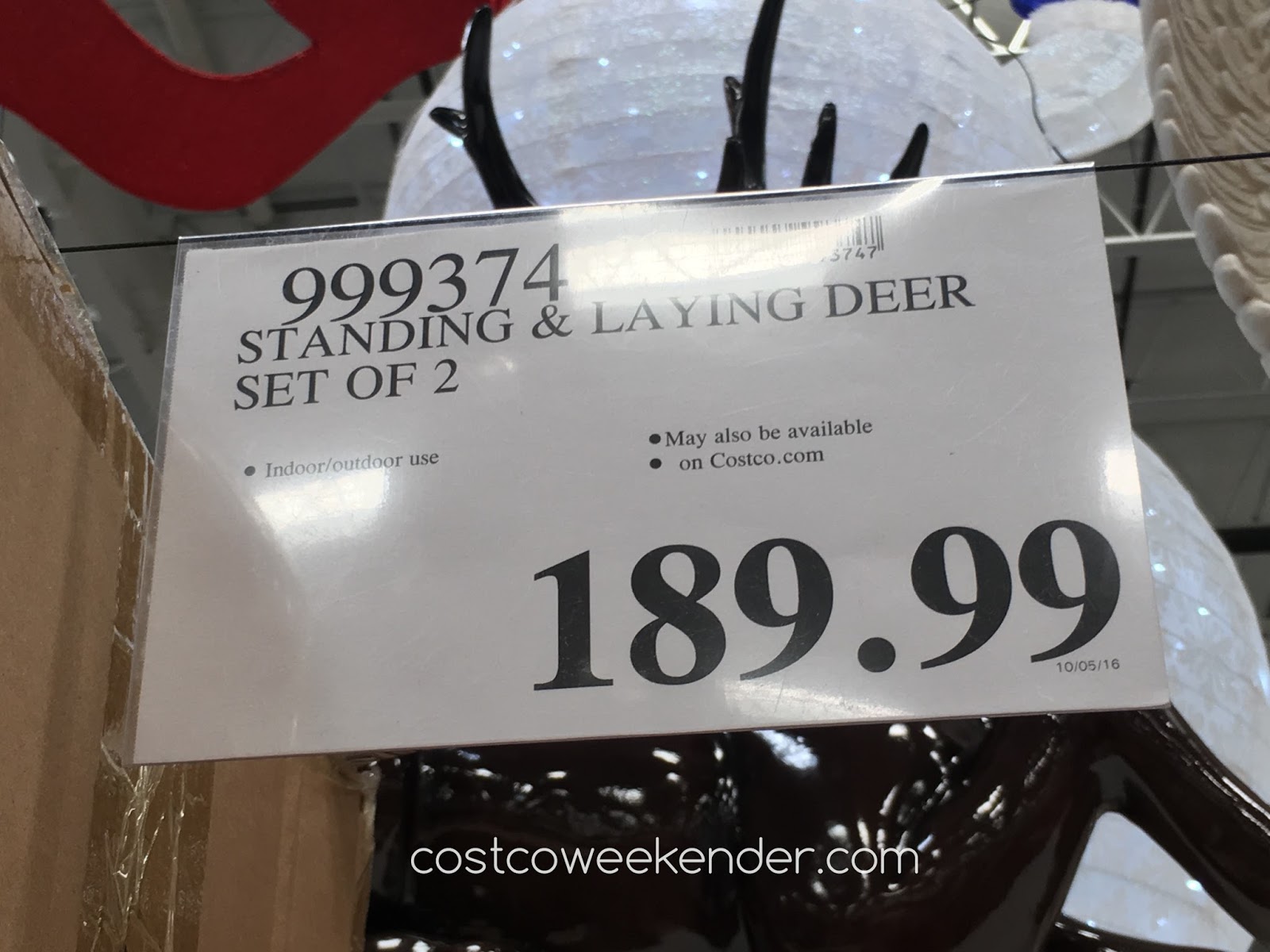 Set of 2 Standing & Laying Deer Costco Weekender