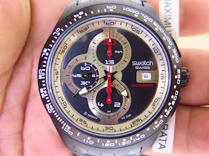 SWATCH CHRONOGRAPH BLACK SILVER PANDA DIAL AUTOMATIC