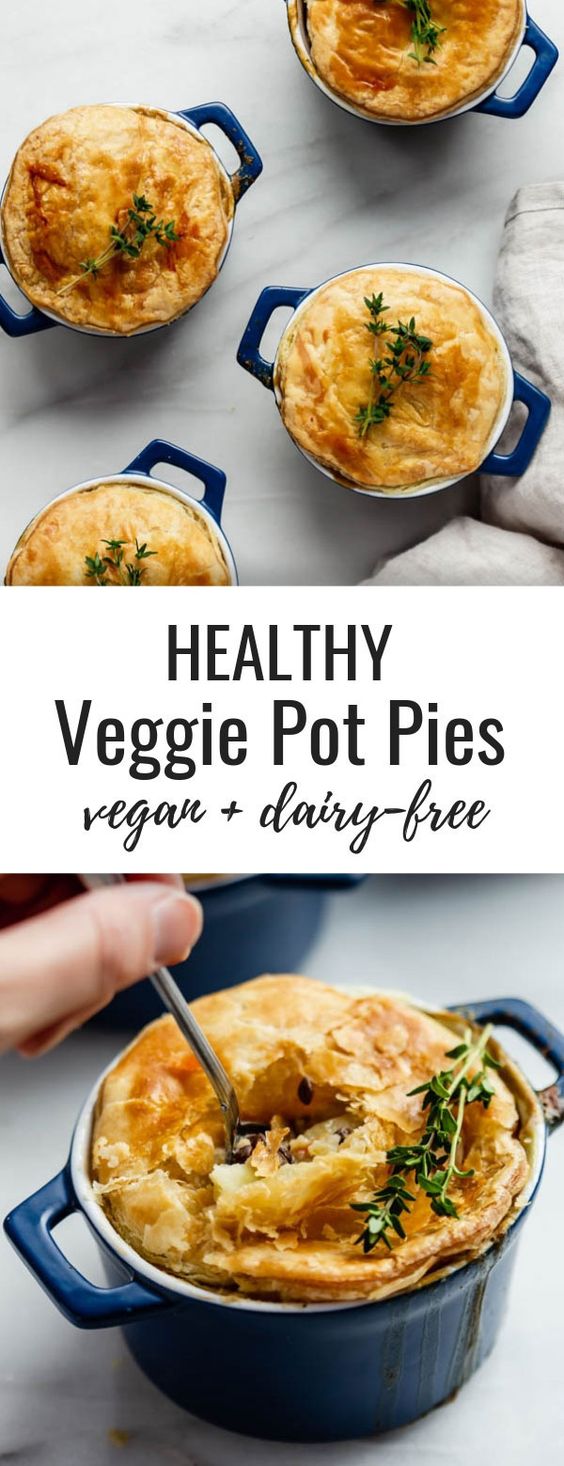 Veggie pot pies with puff pastry crust Note Delicious