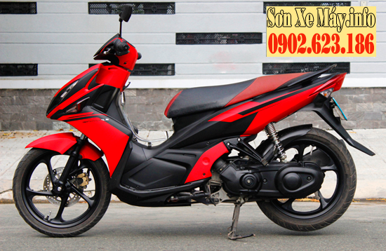 Sơn phối màu xe Nouvo LX đỏ đen nhám cực đẹp Sơn phối màu xe Nouvo LX đỏ đen nhám cực đẹp