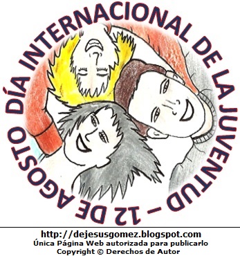 Día Internacional de la Juventud a color Dibujo de jóvenes por el Día Internacional de la Juventud pintado con colores (Jóvenes con linda sonrisa). Dibujo del Día Internacional de la Juventud de Jesus Gómez