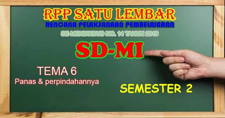 Download RPP 1 Lembar Kelas 5 SD Tema 6 Semester 2 Download RPP 1 Lembar Kelas 5 SD Tema 6 Semester 2