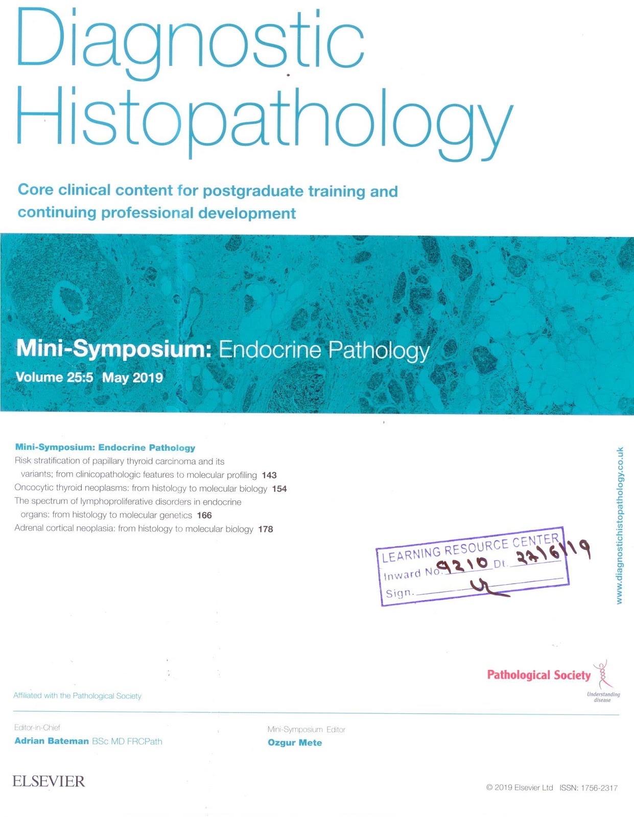 https://www.sciencedirect.com/journal/diagnostic-histopathology/vol/25/issue/5