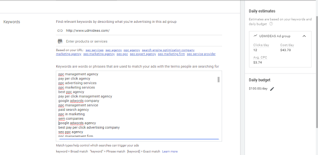We discover daily estimates of clicks in Google Ad