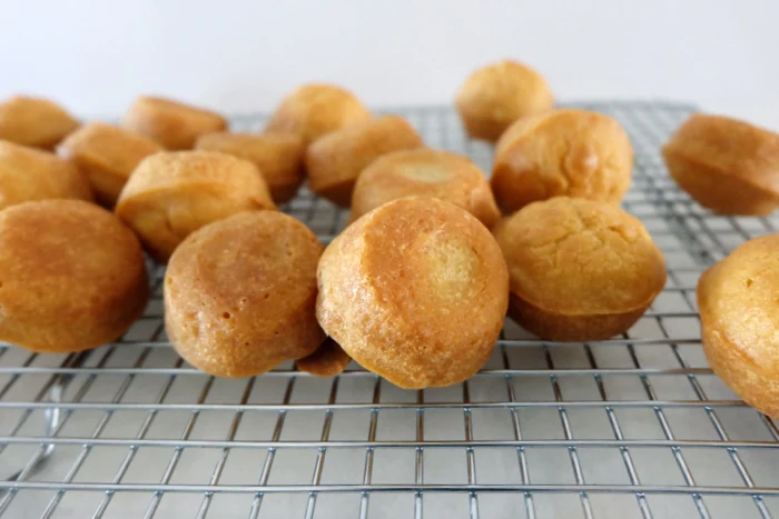baked puffs on rack
