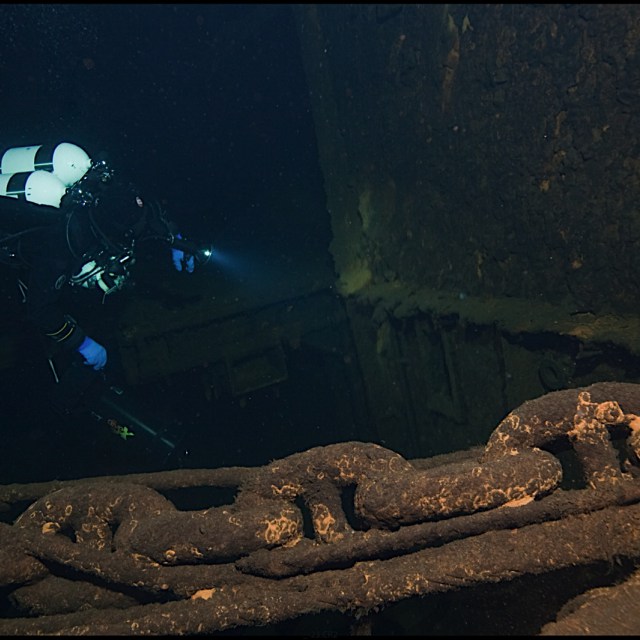 Graf Zeppelin Diving at the unique WW2 German aircraft carrier (photos