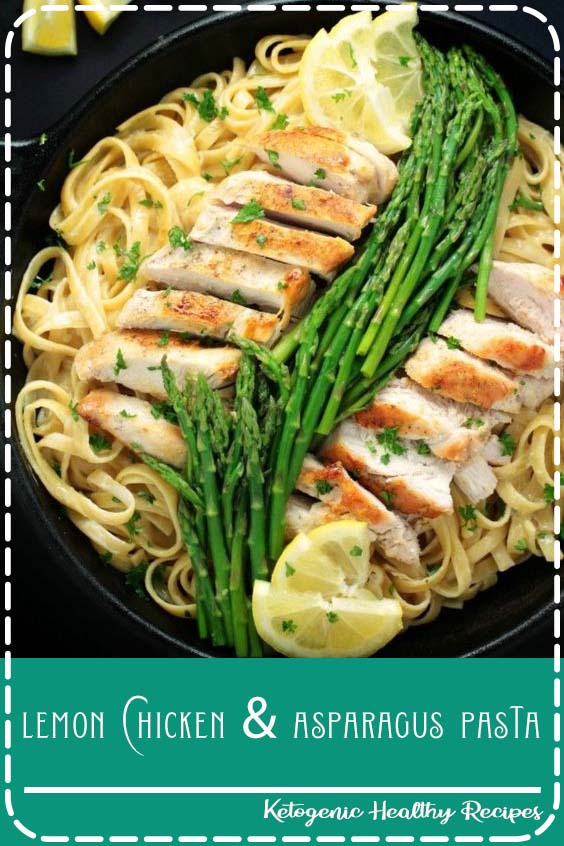 Lemon Chicken & Asparagus Pasta Food Champagne