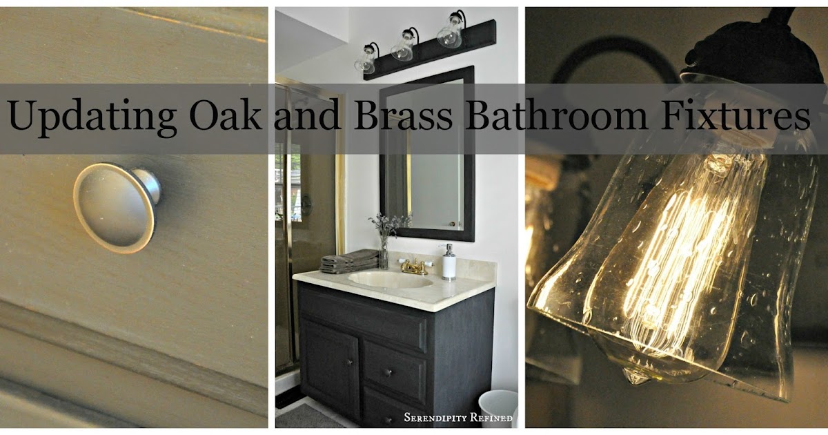 Update Oak And Brass Bathroom Fixtures, How To Paint Brass Bathroom Light Fixtures