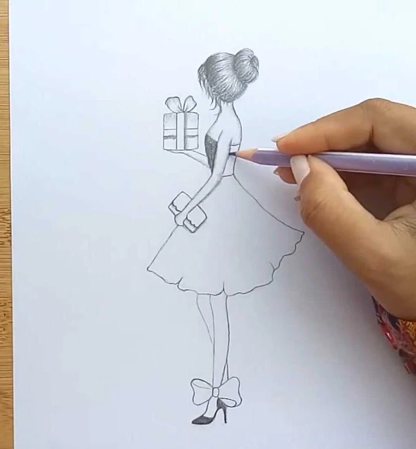 رسم فتاة بالرصاص رسم فتاة جميلة بالرصاص