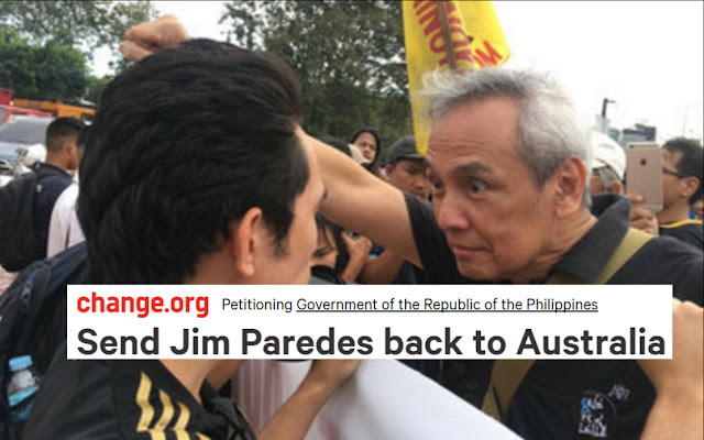 SIGN NOW! Petition to send Jim Paredes back to Australia