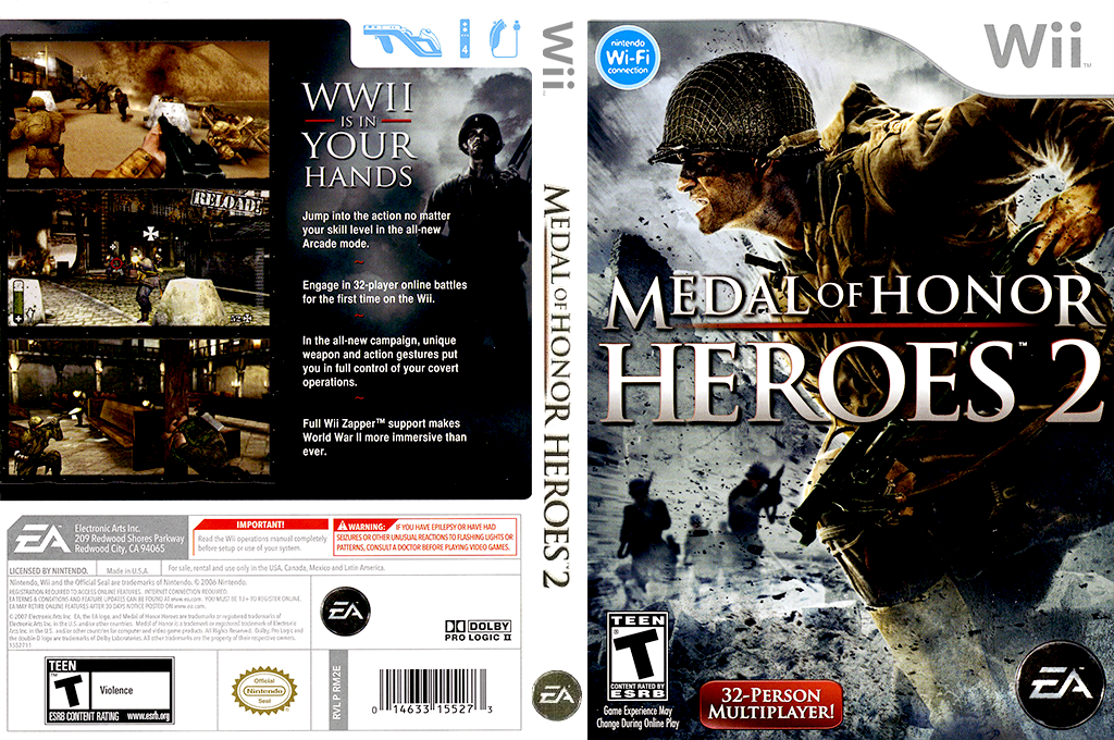 Medal of Honor Heroes 2 "PTBR" (Nintendo Wii)