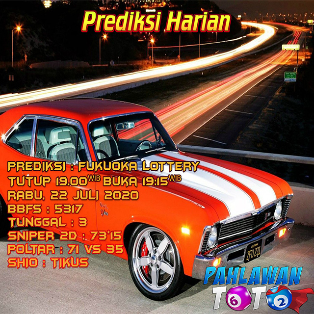 Prediksi Harian Fukuoka Lottery, Rabu 22 Juli 2020 Paito