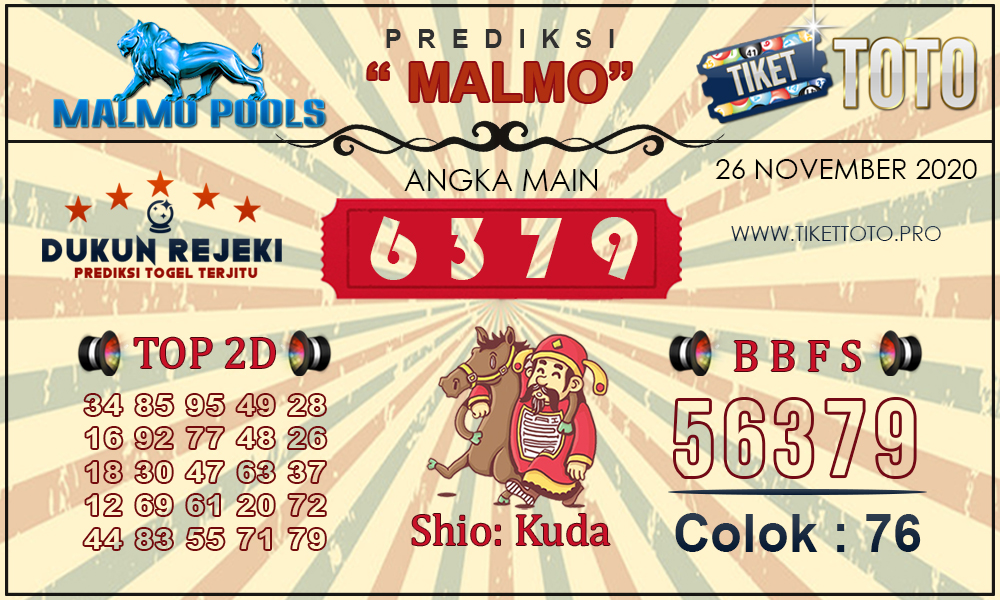 Prediksi Togel MALMO TIKETTOTO 26 NOVEMBER 2020