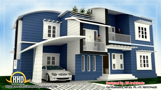 2 storey house elevation - 232 Sq. M (2492 Sq. Feet) - February 2012