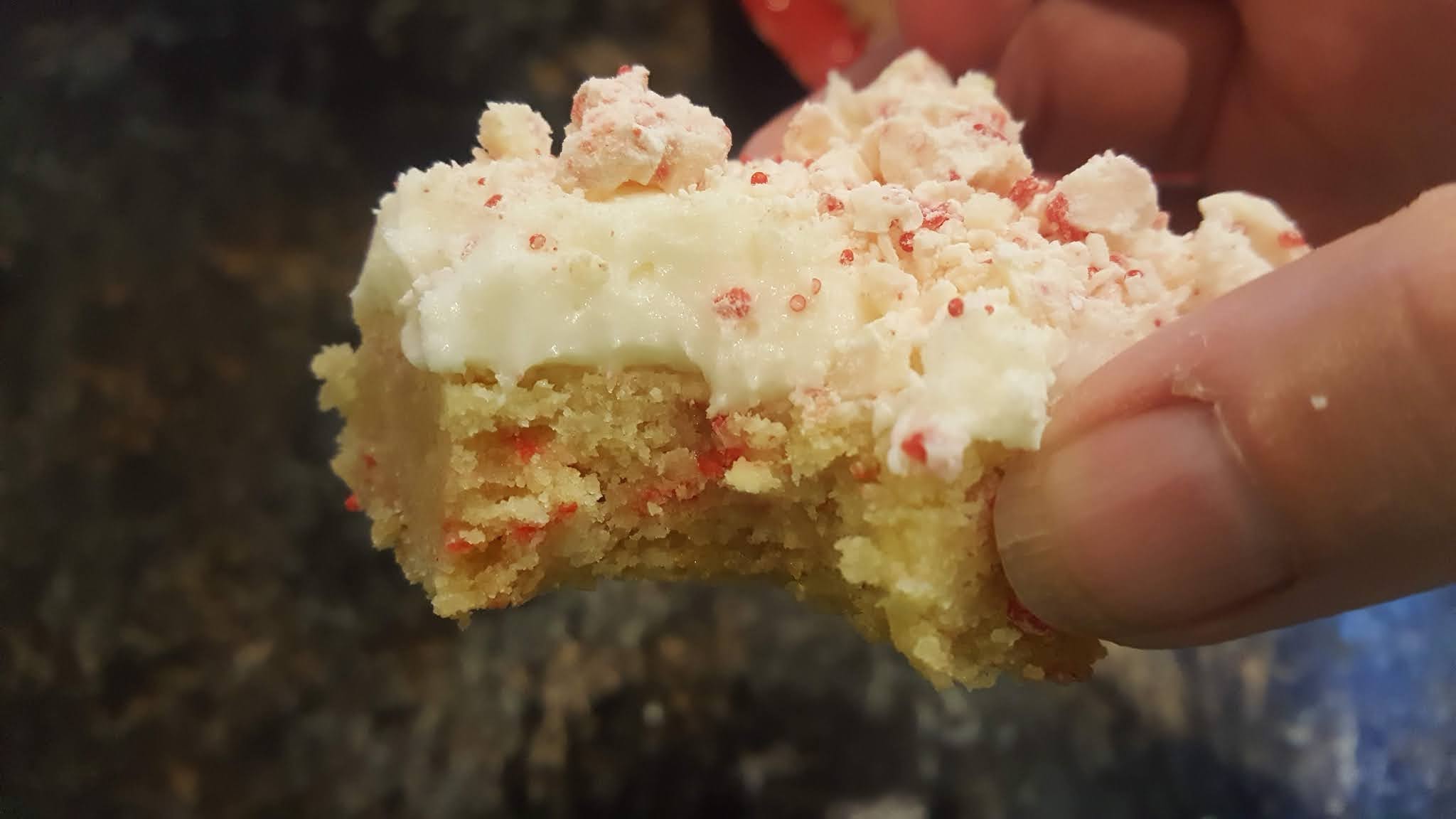 Cook with Sara Candy Cane Kiss Sugar Cookie Bars
