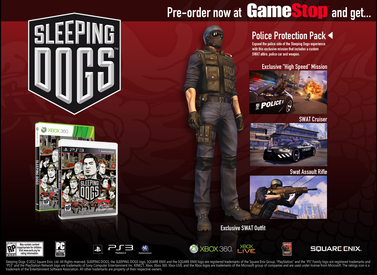DARKNESSWX GAMING Sleeping Dogs Pack protection policière et GSP