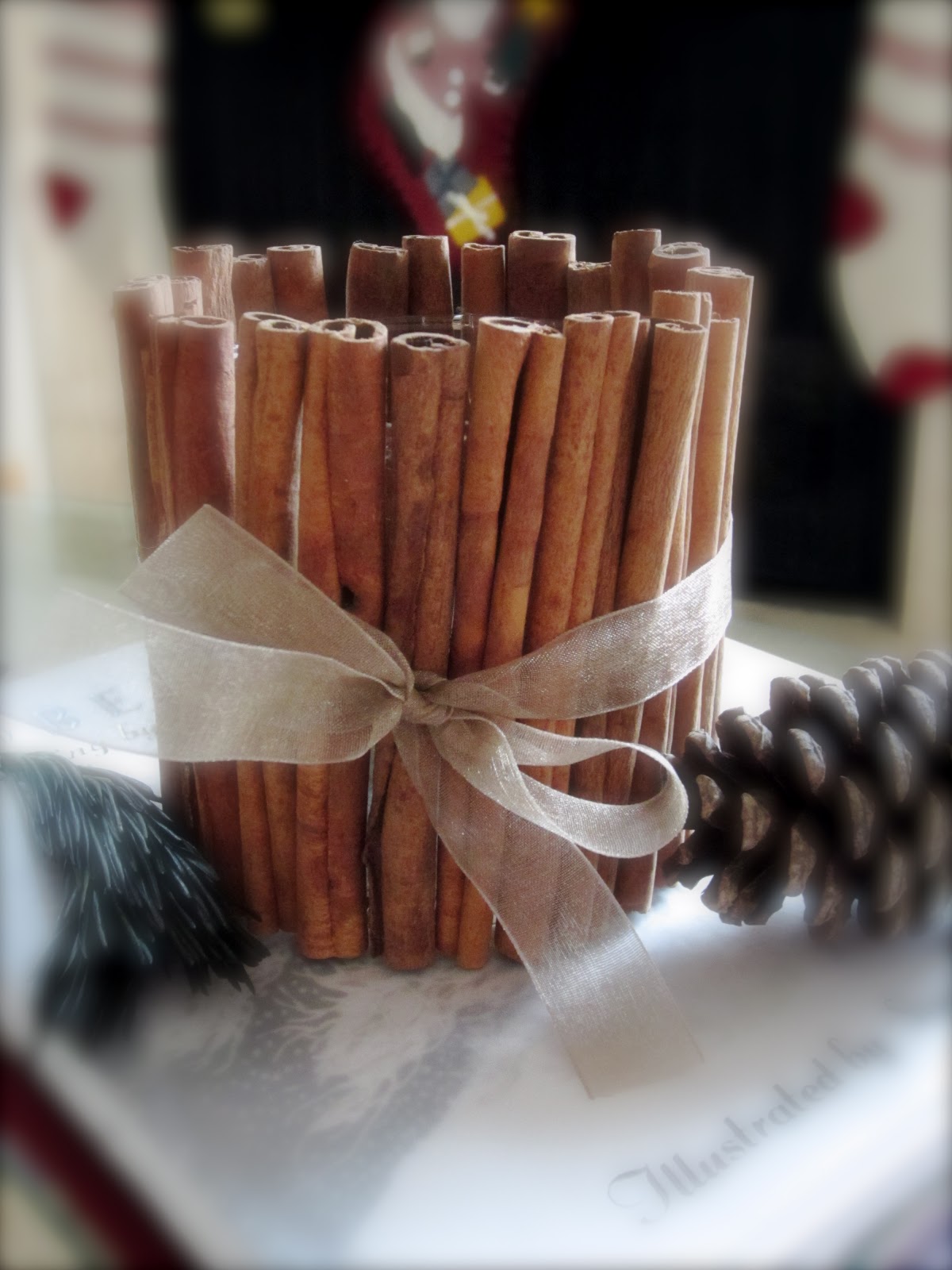 Simply Gina DIY Cinnamon Stick Candle Holder