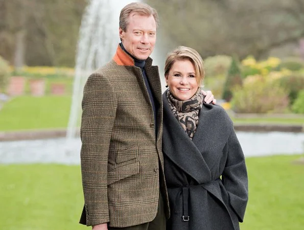 Grand Duke Henri and Grand Duchess Maria Teresa of Luxembourg. Grand Duke and Grand Duchess are shown in the gardens of one of their homes