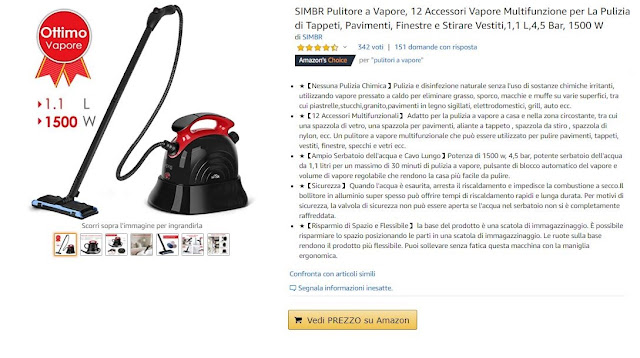 strumento per pulire le sedie imbottite con il vapore acqueo