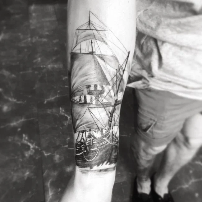 tatuajes de barco pirata