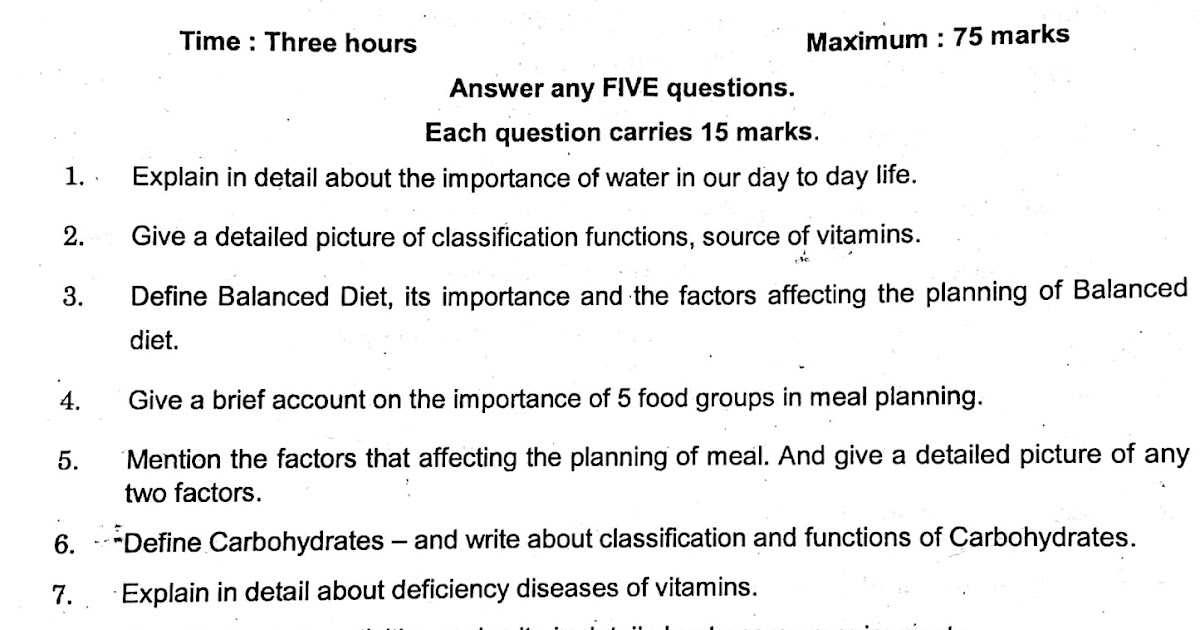 Nutrition Question Papers nutrition-question-papers