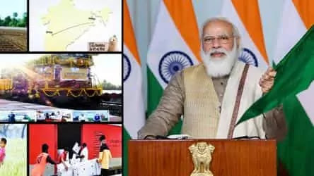 Prime Minister Narendra Modi flags off 100th Kisan Rail