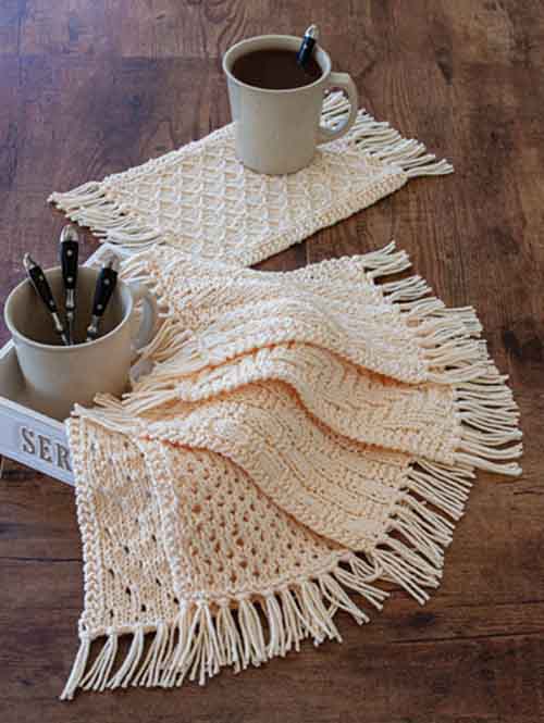 Amazing Knitting Rustic Knit Mug Rugs Knitting Pattern