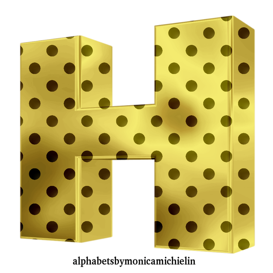M. Michielin Alphabets: GOLDEN ALPHABET WITH POLKA DOTS, ICONS PNG AND ...