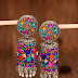 Colorful silver earrings