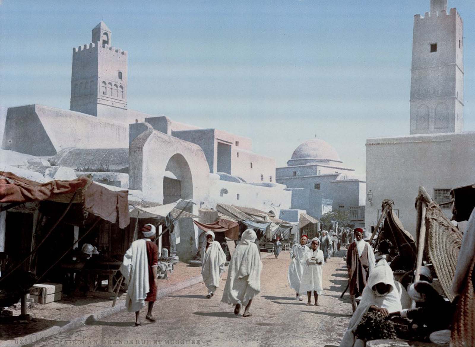 tunisia old color photochrom