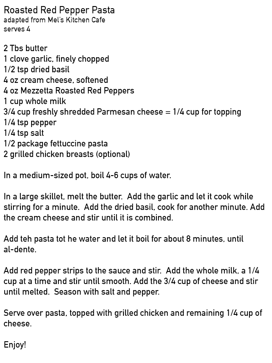Roasted Red Pepper Pasta | Measure & Whisk: Real food cooking with a ...