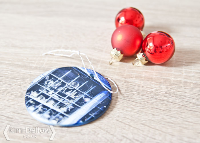 A Snapfish ceramic tree decoration using a Harry Potter photo