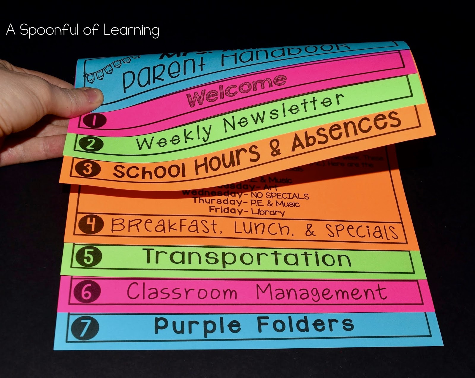 Foldable Parent Handbook Flipbook Is Here A Spoonful of Learning