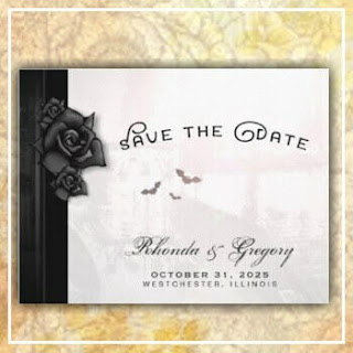 Gothic Romance Save the Date Wedding Postcard