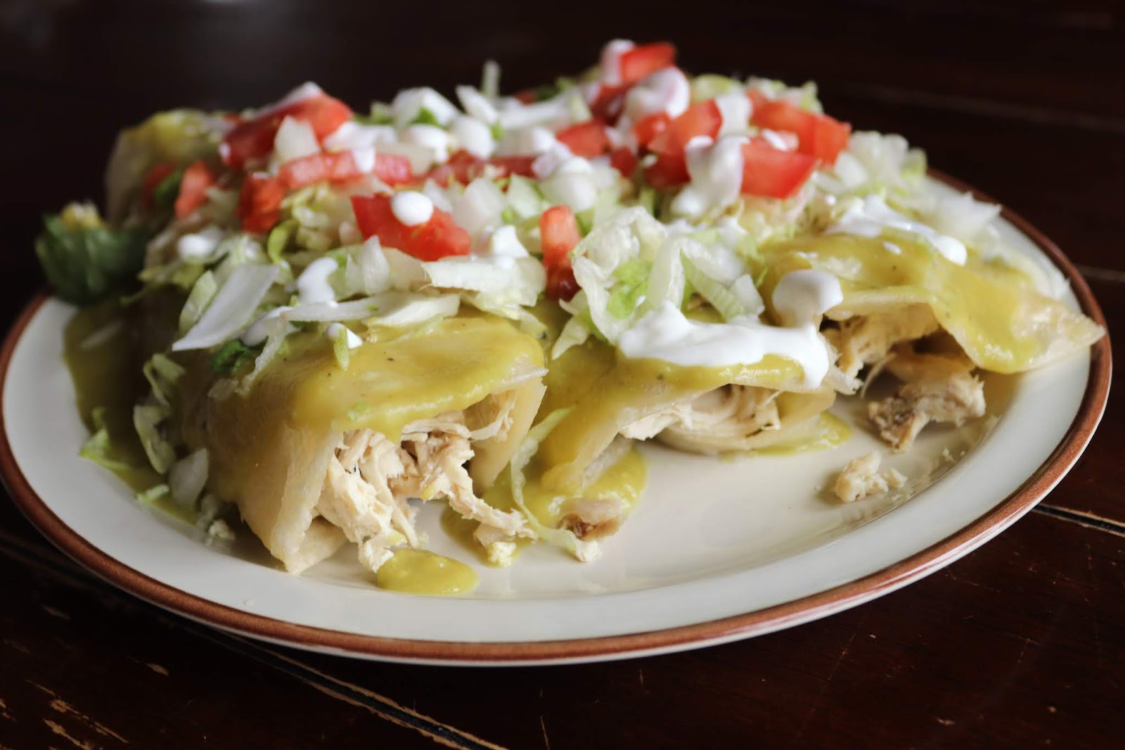 Corn, Beans, Pigs and Kids Authentic Enchiladas Verdes