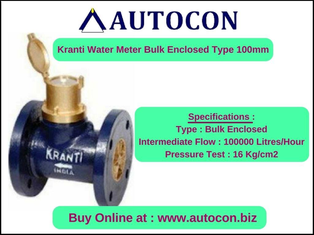 Kranti Water Meter Bulk Enclosed Type 100mm