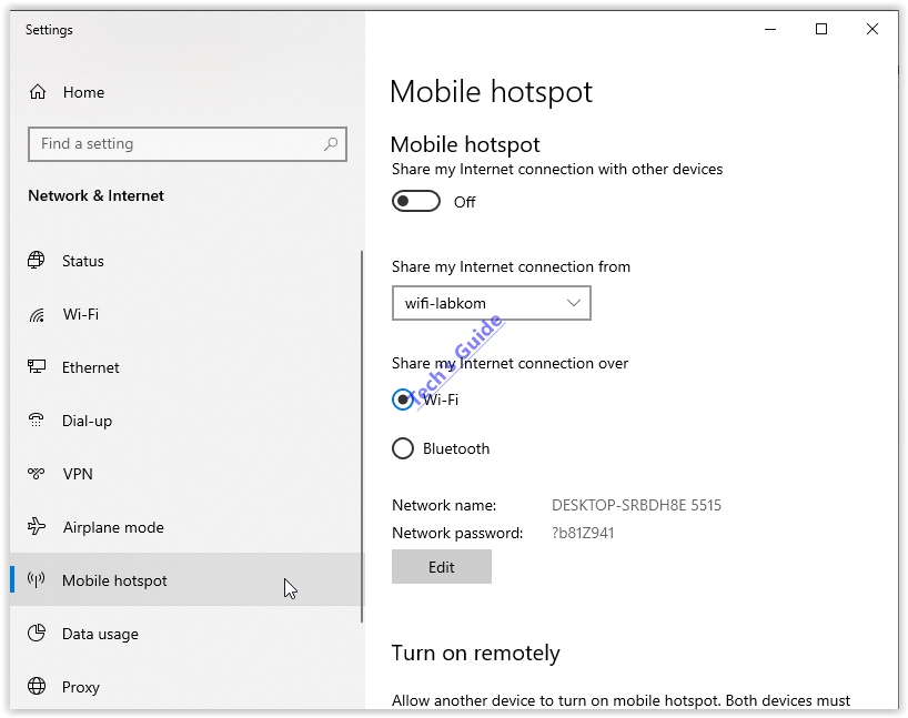 How to Make Mobile Hotspot to Share Connection on Windows 10